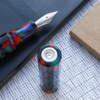 カレイド万年筆・ブラック・夜祭り Fountain Pen - Wancher ワンチャー