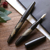季映万年筆・黒漆・ひいらぎ Fountain Pen - Wancher ワンチャー