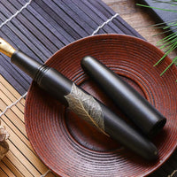 季映万年筆・黒漆・ひいらぎ Fountain Pen - Wancher ワンチャー