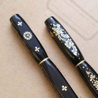 ナムジャイ漆・散華・黒蓮 Fountain Pen - Wancher ワンチャー