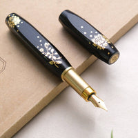 ナムジャイ漆・散華・黒蓮 Fountain Pen - Wancher ワンチャー
