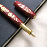 ナムジャイ漆・散華・赤蓮 Fountain Pen - Wancher ワンチャー