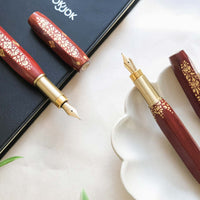 ナムジャイ漆・散華・赤蓮 Fountain Pen - Wancher ワンチャー