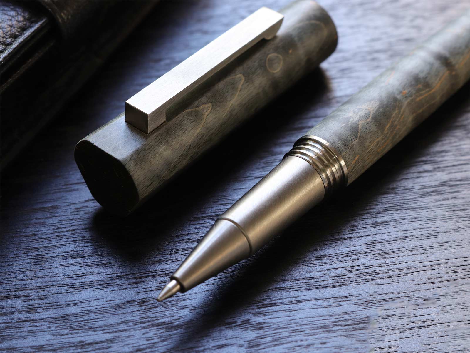 ワンチャー オリンポス・タイタン・ノクターングレー万年筆 B 太字