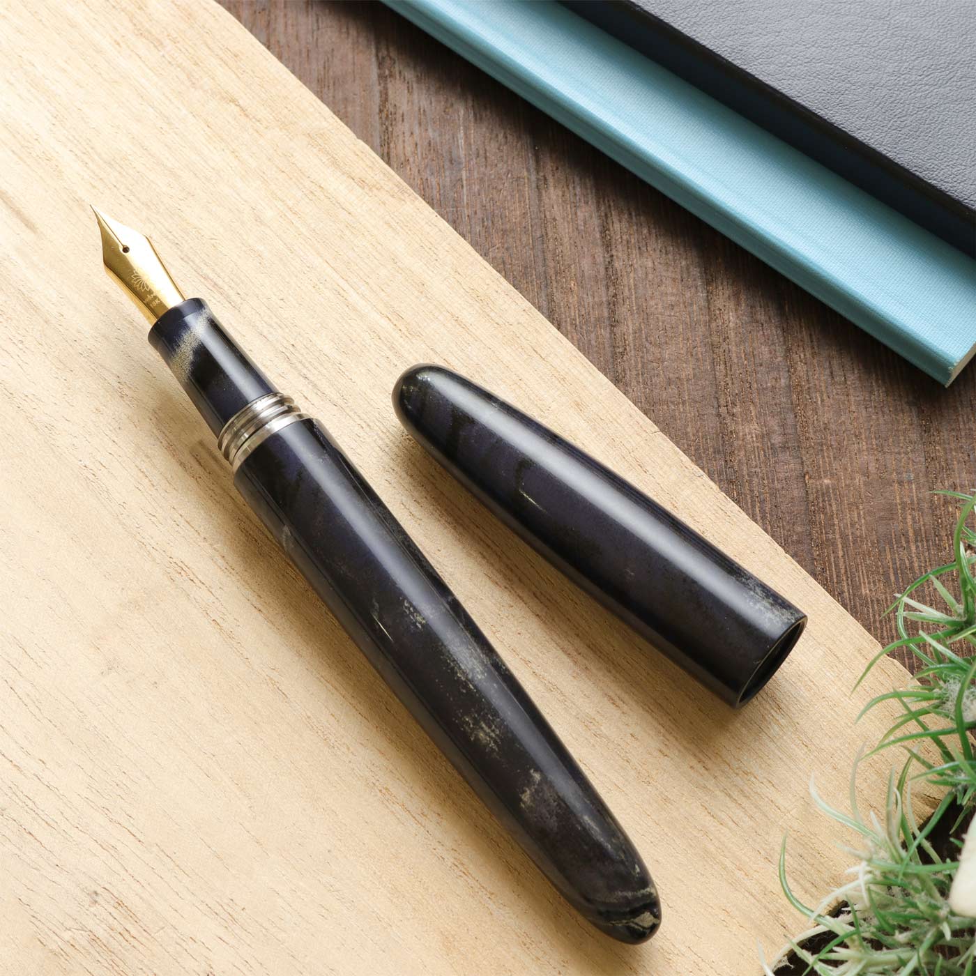 WANCHER 万年筆 マーブルパープルグレー F細字 峰万年筆・マーブルパープルグレー Fountain Pen | ワンチャー