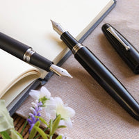 誠エボナイト・マットブラック Fountain Pen - Wancher ワンチャー