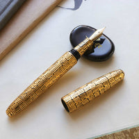 廣田漆・櫛目堆漆塗 金色 Fountain Pen - Wancher ワンチャー