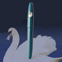 象嵌 白鳥・漆・碧 Fountain Pen - Wancher ワンチャー