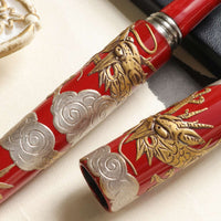 堆錦・双竜・朱 Fountain Pen - Wancher ワンチャー