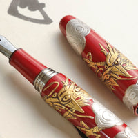堆錦・双竜・朱 Fountain Pen - Wancher ワンチャー