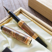 呉竹万年毛筆 夢銀河天然木・龍・輪島蒔絵 Brush Pen - Wancher ワンチャー