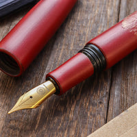 季映万年筆・朱漆・つばき Fountain Pen - Wancher ワンチャー