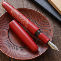 季映万年筆・朱漆・つばき Fountain Pen - Wancher ワンチャー