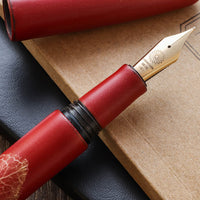 季映万年筆・朱漆・つばき Fountain Pen - Wancher ワンチャー
