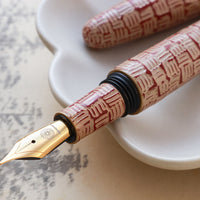 廣田漆 櫛目堆漆塗 茜色 Fountain Pen - Wancher ワンチャー