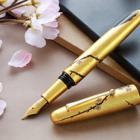 廣田漆 金箔蒔絵・白の梅 Fountain Pen - Wancher ワンチャー