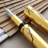 廣田漆 金箔蒔絵・白の梅 Fountain Pen - Wancher ワンチャー