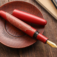 季映万年筆・朱漆・ひいらぎ Fountain Pen - Wancher ワンチャー