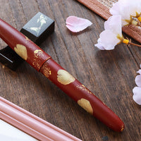 季映万年筆・夜桜・赤溜塗 Fountain Pen - Wancher ワンチャー