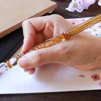 国東ガラスペン・ペン枕セット・オータムギンコウ Glass Pen - Wancher ワンチャー
