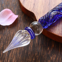 国東ガラスペン・ペン枕セット・ブルーローズ Glass Pen - Wancher ワンチャー