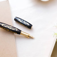 ナムジャイ漆・悠久の波・黒 Fountain Pen - Wancher ワンチャー