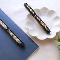 ナムジャイ漆・悠久の波・黒 Fountain Pen - Wancher ワンチャー