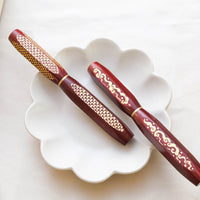 ナムジャイ漆・悠久の波・赤 Fountain Pen - Wancher ワンチャー