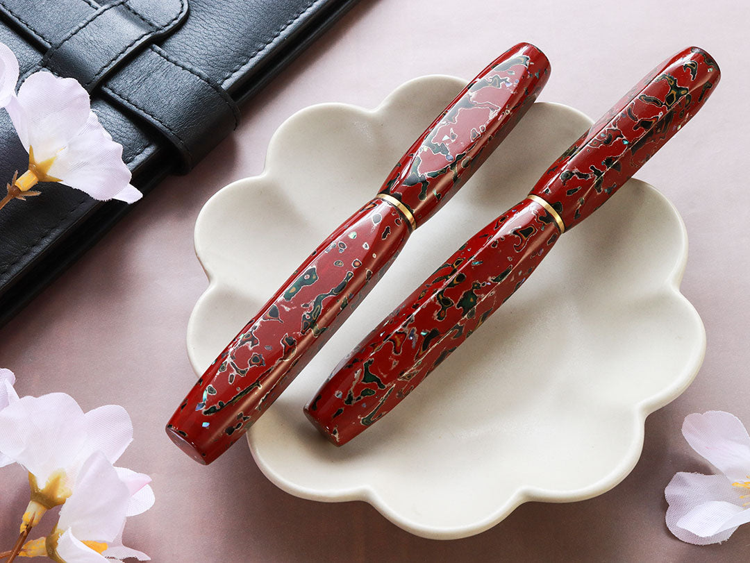 伝承・津軽漆・赤上げ螺鈿 Fountain Pen | ワンチャーペン Wancher