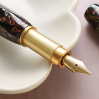伝承・津軽漆・黒上げ 螺鈿 Fountain Pen - Wancher ワンチャー