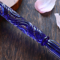 国東ガラスペン・ペン枕セット・ブルーローズ Glass Pen - Wancher ワンチャー
