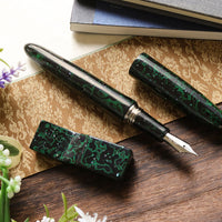 津軽塗・緑上げ 螺鈿 Fountain Pen - Wancher ワンチャー