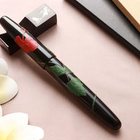 ドリームペン 堆錦・ハイビスカス・漆・黒 Fountain Pen - Wancher ワンチャー