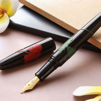 ドリームペン 堆錦・ハイビスカス・漆・黒 Fountain Pen - Wancher ワンチャー