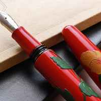 ドリームペン 堆錦・ハイビスカス・漆・朱 Fountain Pen - Wancher ワンチャー