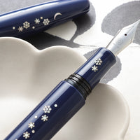 象嵌 雪月・漆・青 Fountain Pen - Wancher ワンチャー