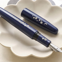 象嵌 雪月・漆・青 Fountain Pen - Wancher ワンチャー