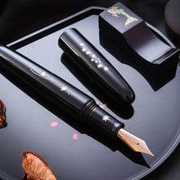 象嵌 紅葉・漆・黒 Fountain Pen - Wancher ワンチャー