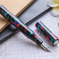 カレイド万年筆・ブラック・夜祭り Fountain Pen - Wancher ワンチャー