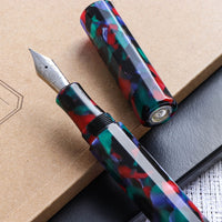 カレイド万年筆・ブラック・夜祭り Fountain Pen - Wancher ワンチャー