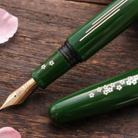 象嵌 桜の川・漆・緑 Fountain Pen - Wancher ワンチャー
