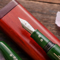 象嵌 桜の川・漆・緑 Fountain Pen - Wancher ワンチャー