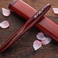 象嵌 桜の川・漆・赤溜塗り Fountain Pen - Wancher ワンチャー
