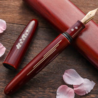 象嵌 桜の川・漆・赤溜塗り Fountain Pen - Wancher ワンチャー