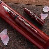 象嵌 桜の川・漆・赤溜塗り Fountain Pen - Wancher ワンチャー
