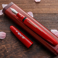 象嵌 桜の川・漆・朱 Fountain Pen - Wancher ワンチャー