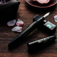 象嵌 桜の川・漆・黒 Fountain Pen - Wancher ワンチャー