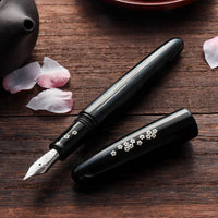 象嵌 桜の川・漆・黒 Fountain Pen - Wancher ワンチャー