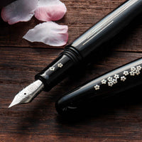 象嵌 桜の川・漆・黒 Fountain Pen - Wancher ワンチャー