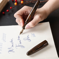 誠エボナイト・マーブルブラウン Fountain Pen - Wancher ワンチャー